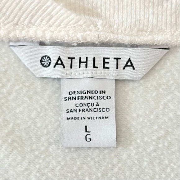 Athleta Coaster Luxe V-Neck Sweatshirt In Agate Paisley Cream Relaxed Fit Large - Picture 10 of 12